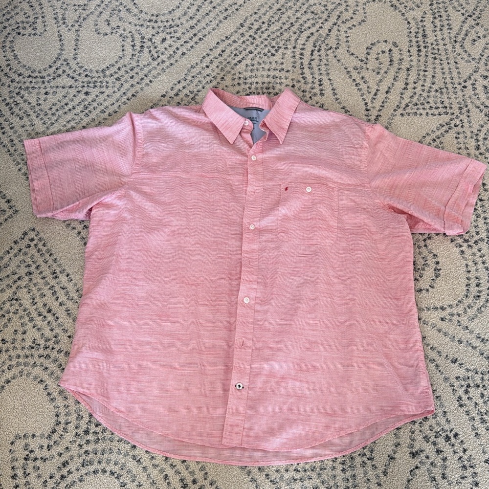 Izod Men's Casual Pink Button Down Shirt